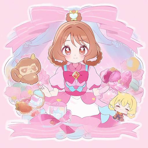 Illustration of Hanamichi ran, delicious party precure in the style of Usume shirou