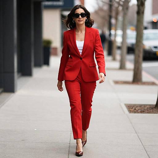 Woman in Red Blazer Walking