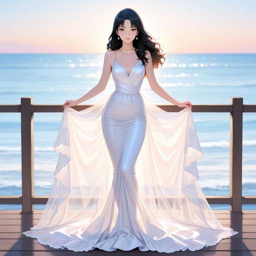Elegant Ghibli-Inspired Seaside Fashion