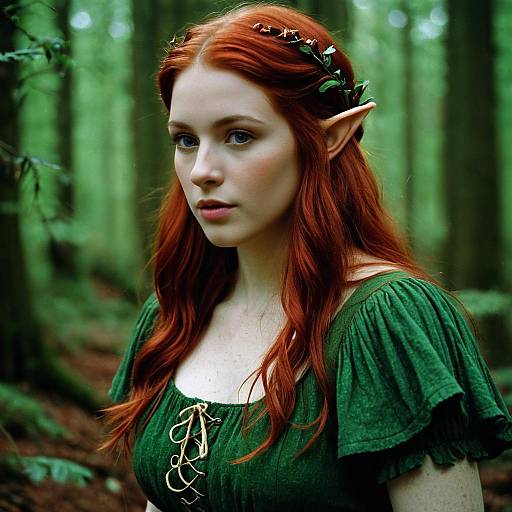 Close-Up of Woodland Elf Woman