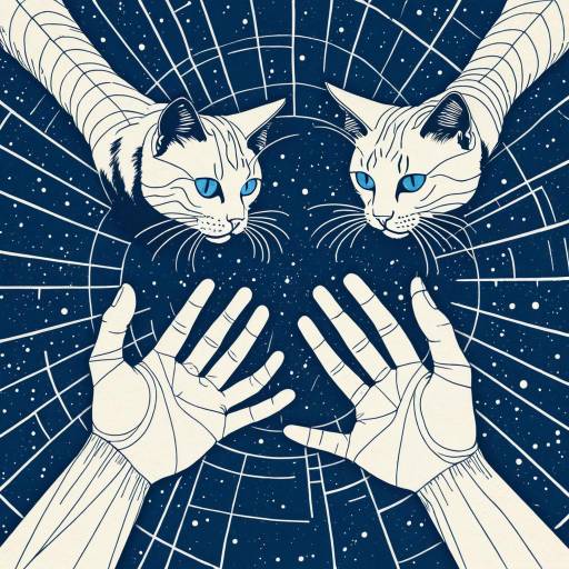 Minimalist Cats Floating in Space