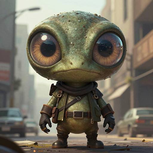 Anthro Basilisk Urban Scout Illustration