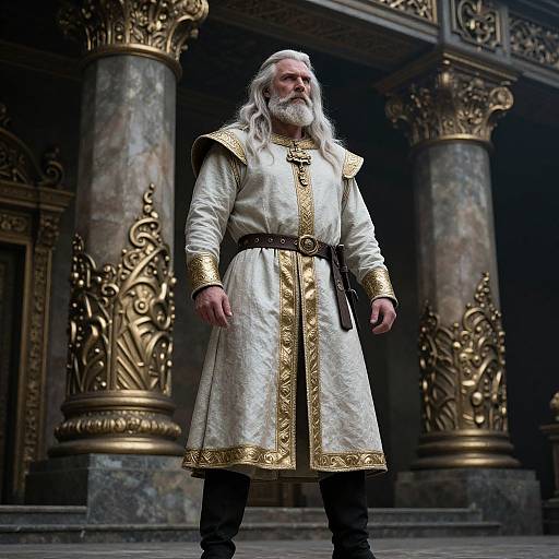 Medieval Sage in Majestic Setting