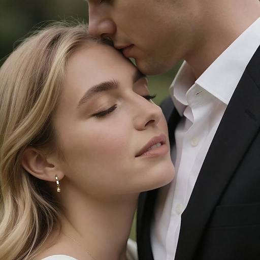 Intimate Embrace in Romantic Close-Up