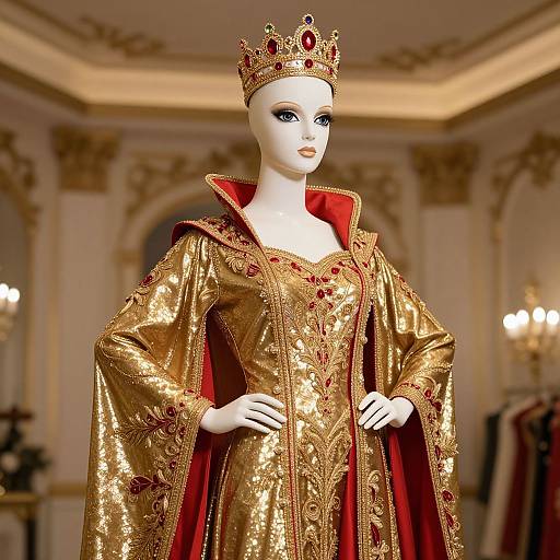 Regal Mannequin in Gold and Red