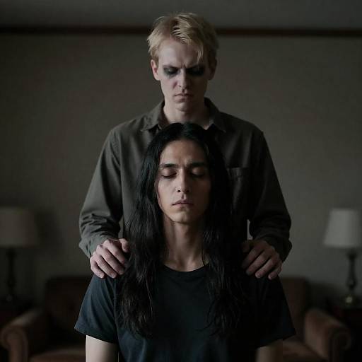 Dramatic Encounter in Dim Light