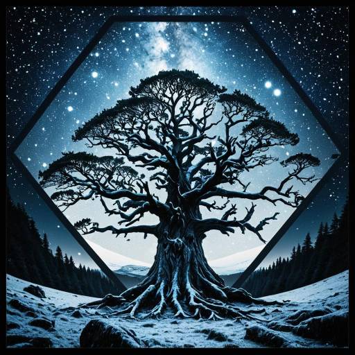 Mystical Nightscape with MJlcka Yew Tree