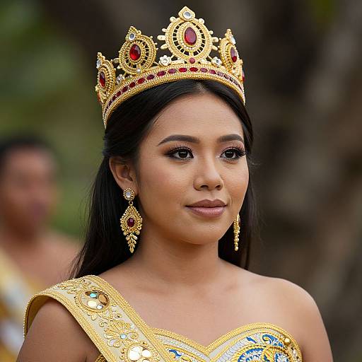 Tongan Crown and Dress Portrait