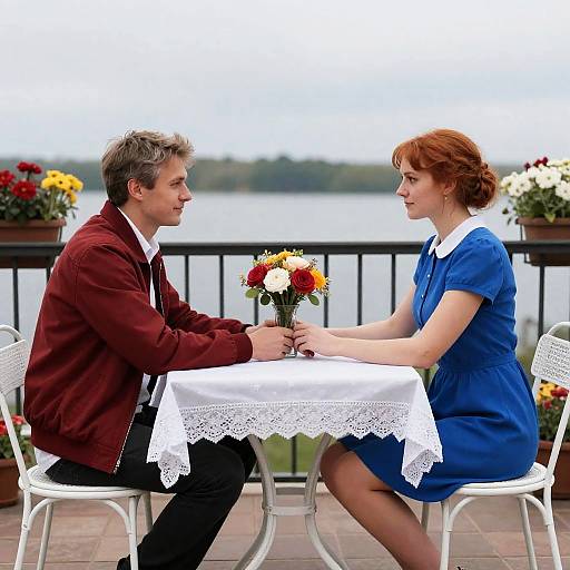 Charming Outdoor Dining Experience of Couple