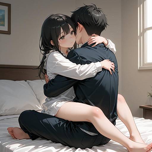 Upright Straddle Embrace Romantic Couple Masterpiece