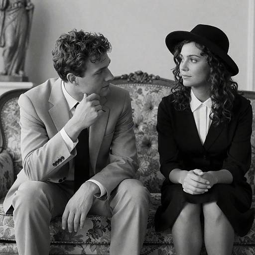 Elegant Black and White Couple Portrait