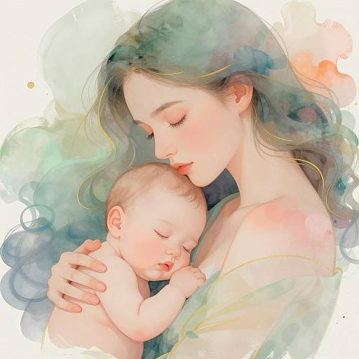 Intimate Mother and Baby Embrace