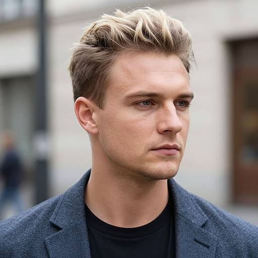 Stylish Blonde-Tipped European Man Portrait