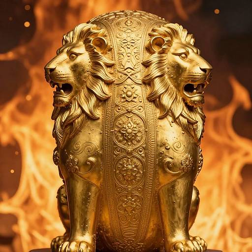 Golden Seal with Lion Heads