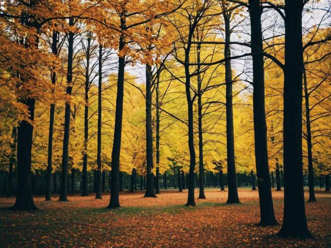 Vibrant Autumn Trees Wallpaper Aesthetic