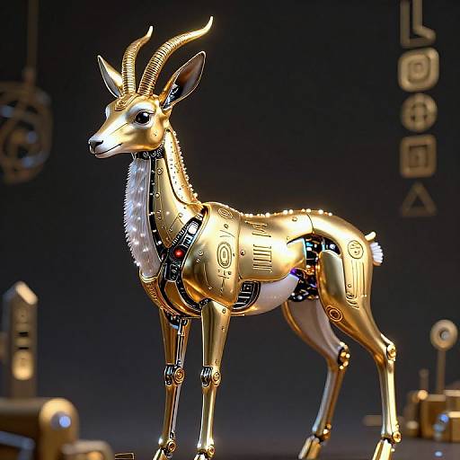Cyberpunk Angelic Robotic Gazelle