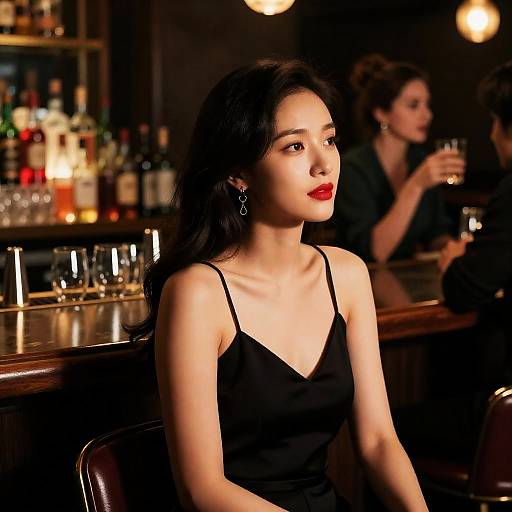 Elegant Night at a Dimly Lit Bar