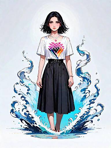 Stylish Woman in Casual Summer Attire