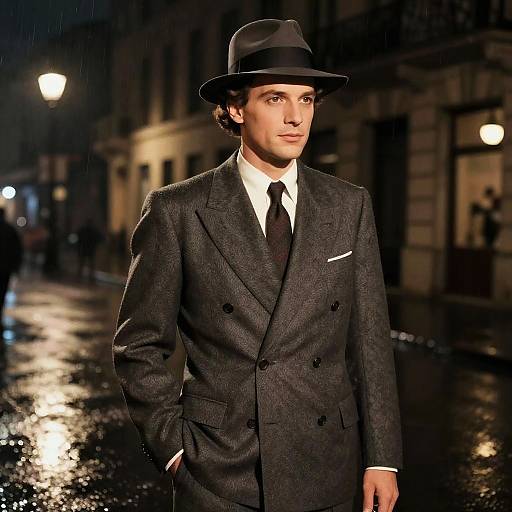 1930s Pompadour Style in Rain