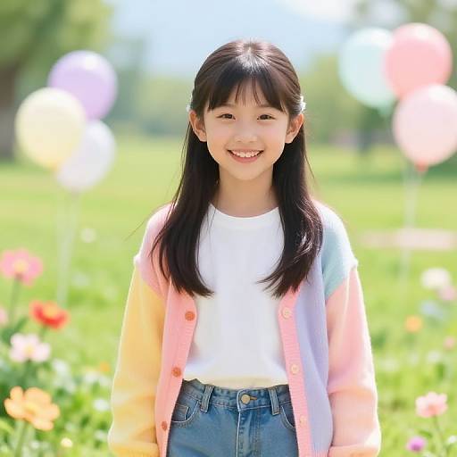 Cheerful Girl in Sunny Park