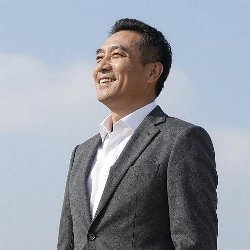 Smiling Middle-Aged Man in Blazer Outdoors