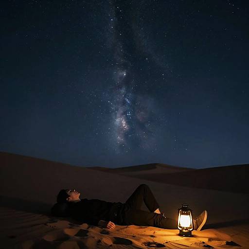 Silhouette in Desert Nightscape