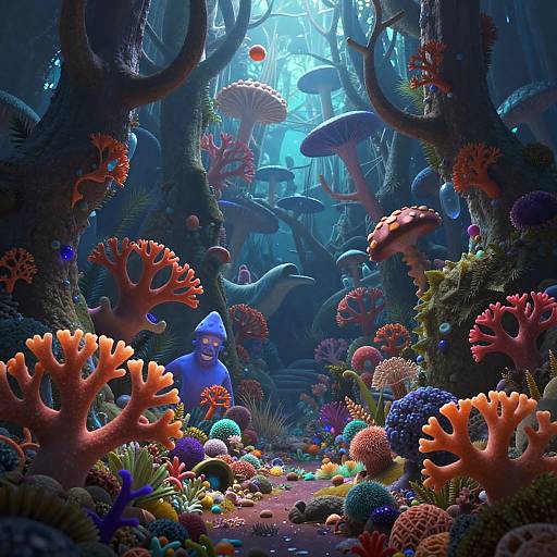 Vibrant Magical Coral Forest