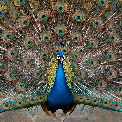 Vibrant Peacock Art with Ornamental Design