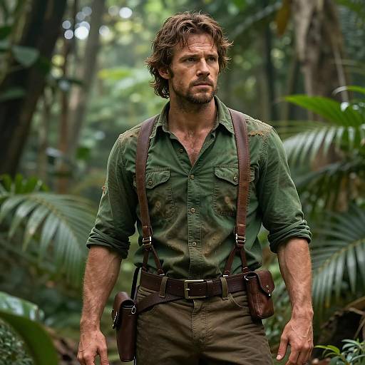 Male Adventurer in Jungle Outfit