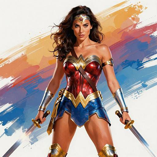 Modern Wonder Woman in Dynamic Art