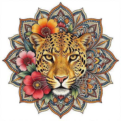 Intricate Leopard Mandala Art