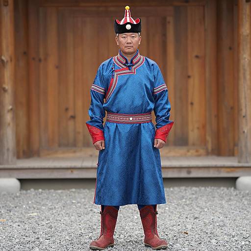 Man in Traditional Mongolian Attire