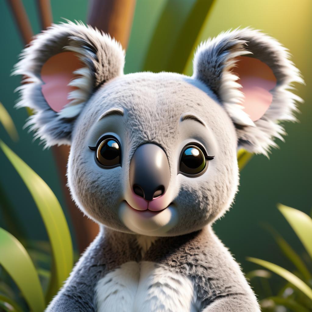 Playful DreamWorks Koala Cartoon Face