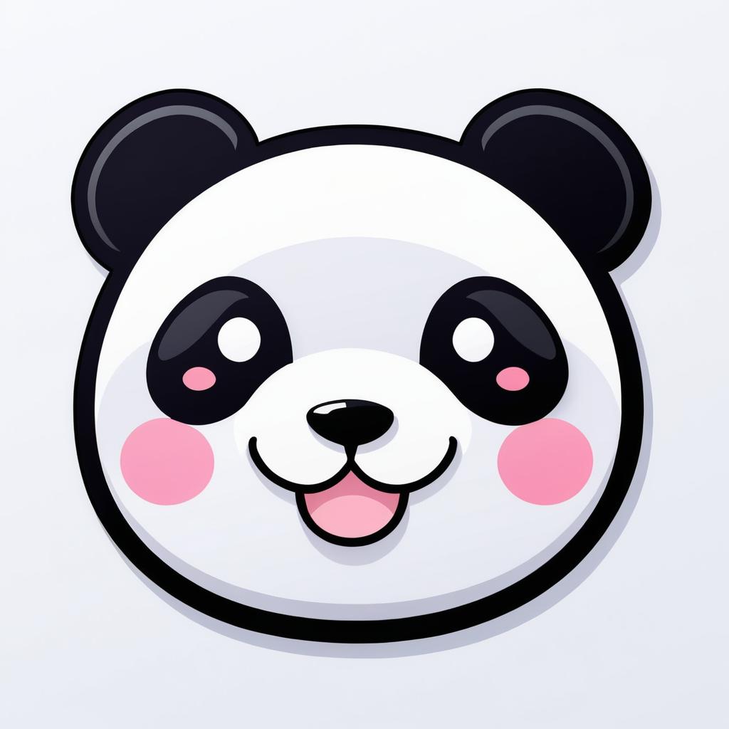 Kawaii Panda Icon Sticker Design