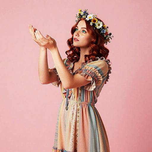 Sunlit Wildflower Maiden in Pastels