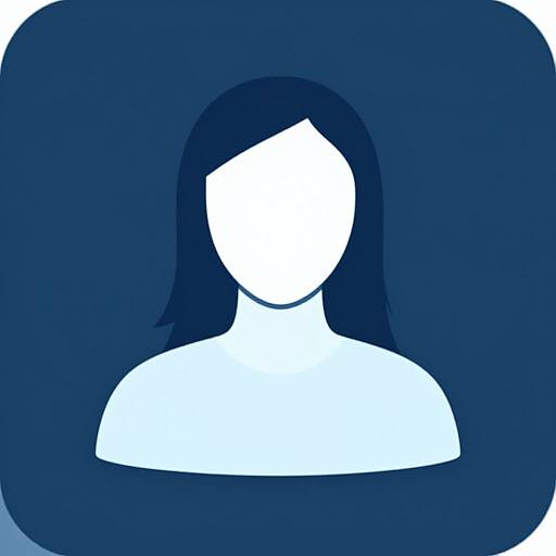 Simple digital illustration of a faceless, white silhouette with long dark blue hair, centered against a solid dark blue background.