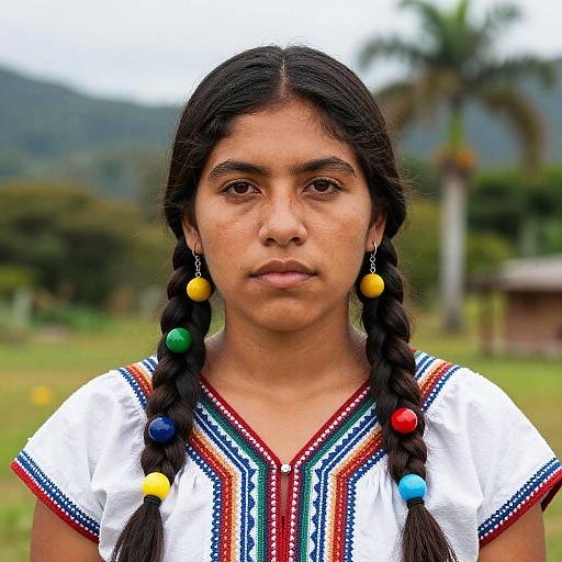 Mestiza Portrait in Tropical Setting