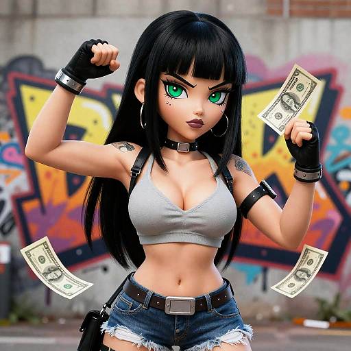 Futuristic Female Graffiti Character