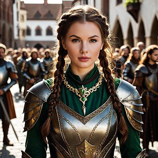 Medieval Woman Knight in Armor