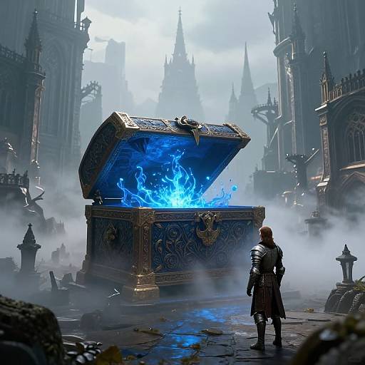 Mystical Mana Box in Foggy Gothic City