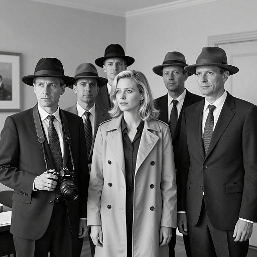 Vintage Group Portrait with Unique Expressions