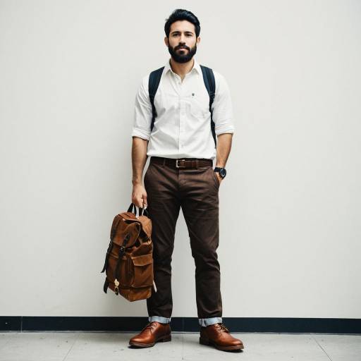 Young Man in Casual Outfit with Backpack