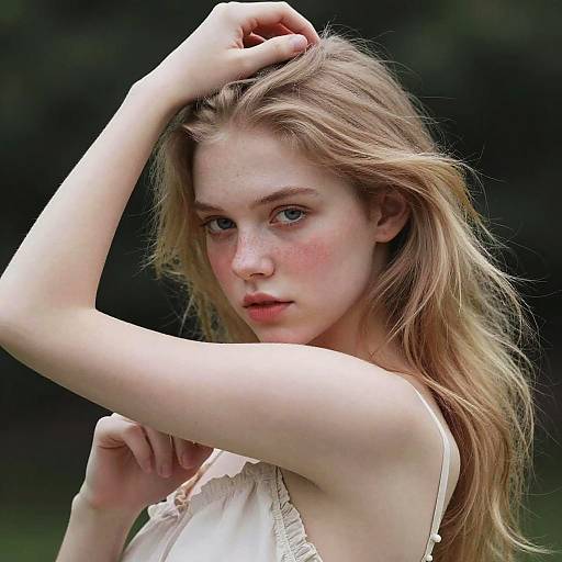 Delicate Girl Portrait with Strawberry Blonde Hair