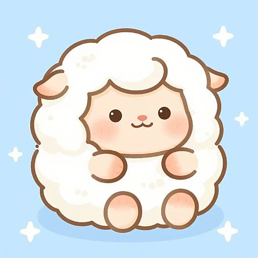 Whimsical Cartoon Lamb Illustration