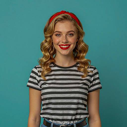 Stylish Young Woman in Retro Portrait