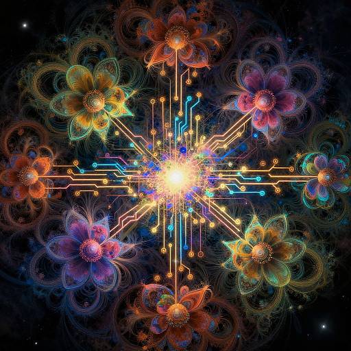 Surreal AI Fractal Nature Fusion