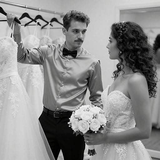 Romantic Dress Fitting in Black and White