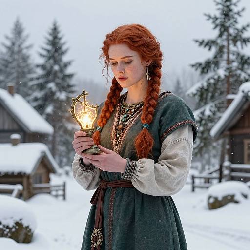 Redhead Viking Maiden with Artifact