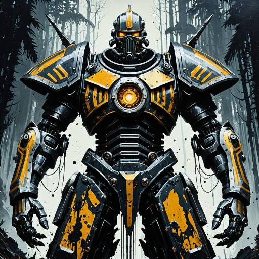Futuristic Baroque Mech Warrior