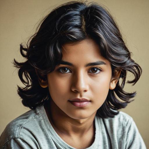Portrait of Indian Teen Boy with Wavy Hair Portrait of Indian Teen Boy with Wavy Hair